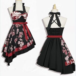 Cat Highness Gothic Gaze Into the Abyss Asymmetrical Sleeveless Mini Dress Large